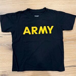 Kids Black T-Shirt with Yellow 'ARMY' Print